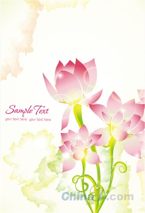 精美莲花矢量背景素材